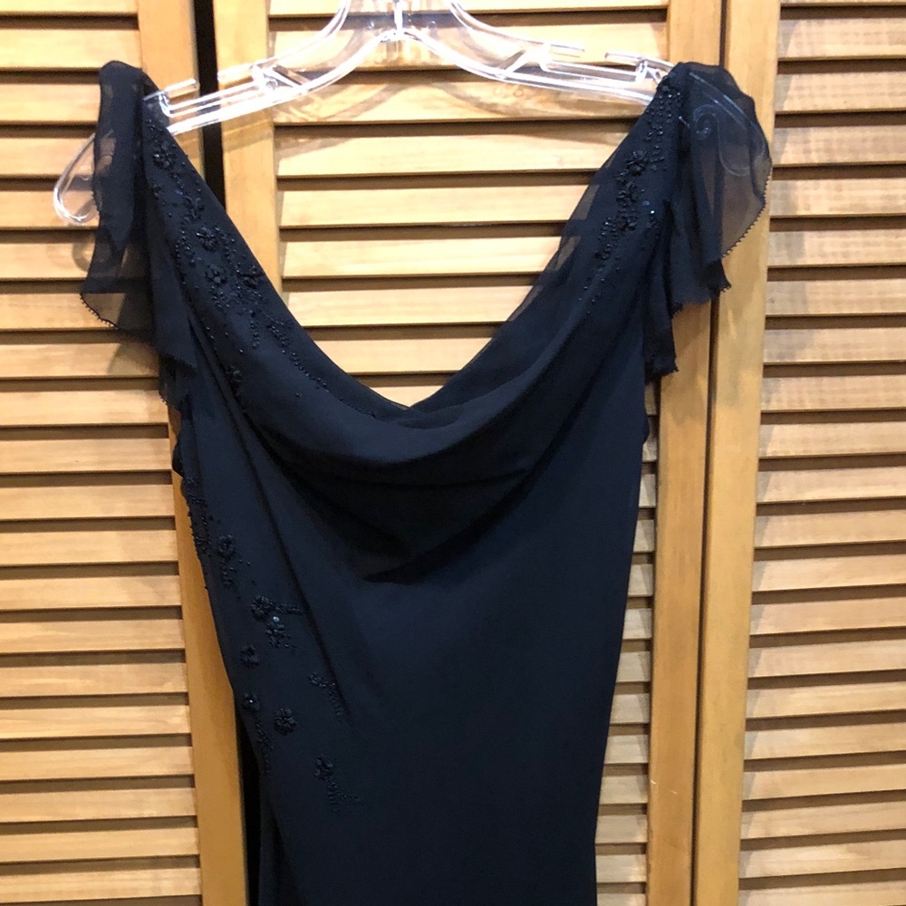 Vintage Elie Tahari - Classic Black silk dress with crystal detailing